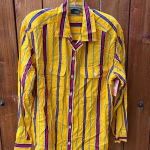 LIZWEAR VINTAGE BOLD YELLOW STIPED BLOUSE